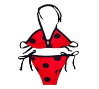 Lito Angels Girls Spotted Hero Polka Dot Bikini, Red, Age 8-9 Years