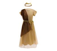 Lito Angels Greek Goddness Toga Costume Girls Ancient Roman Julius Caesar Emperor Dress Up Outfit Set with Gold Laurel Crown School Plays Halloween Kids Age 10-12 Years