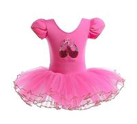 Lito Angels Hot Pink Ballet Tutu Dress for Kids Girls, Ballerina Dance Wear Leotard with Skirt, Age 4-5 Years (Tag Number 0L)