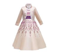 Lito Angels Ice Princess Anna White Dress with Bolero for Girls Kids Halloween Costume Birthday Fancy Party Outfit Age 9-10 Years, Ivory