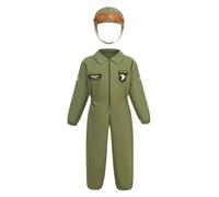 Lito Angels Kids Fighter Pilot Costume Air Force Jumpsuit with Aviator Hat for Boys Girls Halloween VE Day Birthday World Book Day Dress Up Role Play Outfit Age 10-11 Years