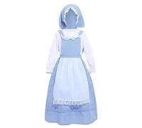 Lito Angels Kids Girls Medieval Dress Traditional Village Country Vintage Clothing Costume with Apron and Bonnet Hat Age 12-13 Years (Tag Number XL)