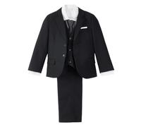 Lito Angels Little Kids Boys Black Tuxedo Suits, Slim Fit Blazers Formal Wear Wedding Outfit 5 Piece Set Age 10-11 Years