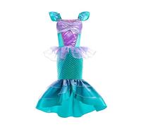 Lito Angels Mermaid Princess Ariel Fancy Dress Up Costume for Kids Girls Birthday Party Outfits Age 5-6 Years Green 285