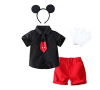 Lito Angels Mickey Costume Fancy Dress Up Suit Set with Mouse Ears Headband and White Gloves for Kids Boys Age 2 Years (Tag number 90)