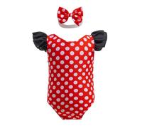 Lito Angels Minnie Swimming Costume One Piece Swimsuit Swimwear Bathing Suit with Headband for Baby Girls Age 12-18 Months