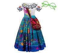 Lito Angels Mirabel Costumes Fancy Dress Up for Kids Girls with Crossbody Purse Bag & Green Glasses Age 5-6 Years (Tag Number 130)