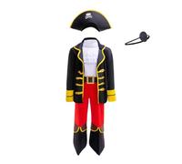Lito Angels Pirate Captain Fancy Dress Up Costume Outfit Set with Hat and Eye Patch for Kids Boys Age 4-5 Years