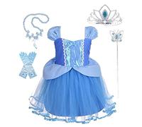 Lito Angels Princess Cinderella Fancy Dress Up Costume for Girls Kids Birthday Party Tulle Skirt with Accessories Age 2-3 Years 107
