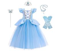 Lito Angels Princess Cinderella Fancy Dress Up Costume Party Ball Gown with Accessories Set for Kids Girls Age 2-3 Years, Blue (Tag Number 100)