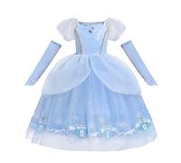 Lito Angels Princess Cinderella Fancy Dress Up Costume Party Ball Gown with Sleevelet Gloves for Kids Girls Age 2-3 Years, Blue