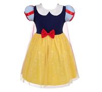 Lito Angels Princess Costume Fancy Tulle Dress with Cape for Kids Girls Age 5-6 Years, Yellow 099 (Tag Number 140)