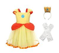 Lito Angels Princess Daisy Fancy Dress Up Costume with Crown and Gloves for Baby Girls Age 6-12 Months, Yellow (Tag Number 80)