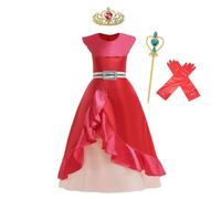 Lito Angels Princess Elena Fancy Dress Up Halloween Costumes Birthday Party Red Outfits with Accessories for Kids Girls Age 7-8 Years (Tag Number 0L)