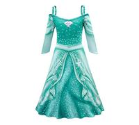 Lito Angels Princess Mermaid Fancy Dress Up Costume with Gloves for Kids Girls Age 10-11 Years, Green