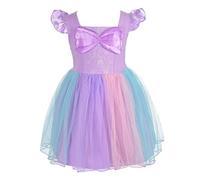 Lito Angels Princess Mermaid Summer Tulle Dress for Kids Girls, Birthday Party Fancy Outfit Casual Wear, Age 18-24 Months, Purple 149