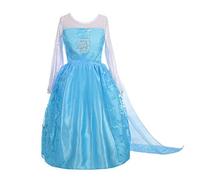 Lito Angels Princess Snow Queen Costume with Cape Halloween Birthday Party Fancy Dress Up for Girls Kids Age 5-6 Years Style D