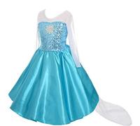 Lito Angels Princess Snow Queen Fancy Dress Up Costume with Cape for Little Girls Age 6-7 Years Style A