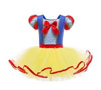 Lito Angels Princess Snow White Ballerina Costume for Kids Girls, Fancy Ballet Tutu Dress Dance Wear Outfit, Age 5-6 Years, Yellow (Tag Number 120)