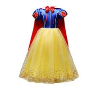 Lito Angels Princess Snow White Costume Birthday Party Fancy Dress Up with Cape for Kids Girls Age 7-8 Years, Style C