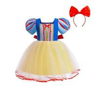 Lito Angels Princess Snow White Fancy Dress Up Costume for Baby Girls Birthday Party Tulle Skirt with Headband Age 18-24 months