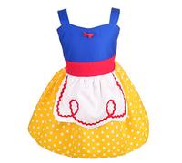 Lito Angels Princess Snow White Fancy Dress Up Costume Summer Outfit with Apron for Little Girls Kids Age 2-3 Years