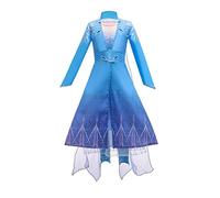 Lito Angels Princess Travel Dress Costume for Girls Kids, Snow Queen Fancy Party Outfits, Age 4-5 Years, Blue (Coat, Dress & Leggings Set)
