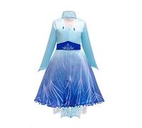 Lito Angels Princess Travel Dress Costume for Girls Kids, Snow Queen Fancy Party Outfits, Age 8-9 Years, Light Blue (Coat, Dress & Leggings Set)