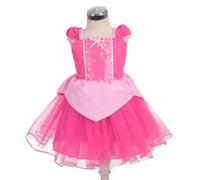 Lito Angels Sleeping Beauty Princess Aurora Fancy Dress Up Costume for Kids Girls, Birthday Party Tulle Skirt Summer Outfit, Age 5-6 Years, Hot Pink