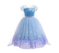 Lito Angels Snow Queen Elsa Ice Princess Sequin Fancy Dress Up Costume for Little Kids Girls Age 4-5 Years, Blue