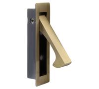 Litoexpe 1 Pcs Recessed Pocket Door Pull Handle, 304 Stainless Steel Edge Flush Hidden Finger Pull for Sliding Door, Brass