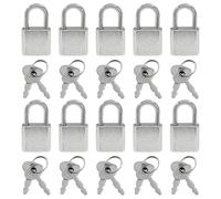 Litoexpe 10 Pcs Mini Cute Diary Padlock Tiny Small Luggage Locks with Keys, Small Metal Padlock Solid Luggage for Jewelry Boxes Decor (Silver)
