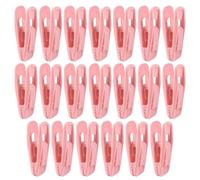Litoexpe 20 Pcs Pink Velvet Hangers Clips, Pants Hangers Velvet Clips, Strong Finger Flocked Clips for Thin Felt Hangers