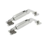 Litoexpe 2pcs Spring Lid Support, Left & Right, Silver Iron Lid Support Hinges, Spring Lid Stay Support Hinges for Wooden Box, Cabinet, Cupboard