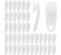 Litoexpe Traverse Rod Slides Curtain Replacement, 50 Pieces White Plastic Curtain Track Glider Hooks Window Door Shower Curtain Accessories