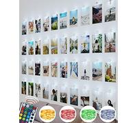 litogo 100LED Dimmable Photo Clip String Lights with Remote, 10M Waterproof Photo Peg Fairy Lights with 60 Clips Battery Powered Cooper Wire Hanging String Photo Frames for Bedroom Wedding Party Xmas