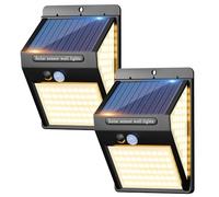 litogo 140LED Solar Security Lights Outdoor, Solar Motion Sensor Lights 270ºWide Angle Waterproof Solar Powered Wall Lights Outside 3 Modes for Garden Fence Door Yard Garage Pathway, Warm White