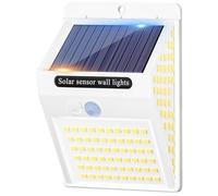 litogo 140LED White Frame Solar Security Lights Outdoor, Solar Motion Sensor Lights 270ºWide Angle Waterproof Solar Powered Durable Wall Lights Outside 3 Modes