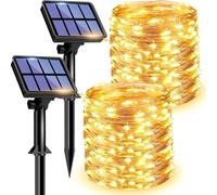 litogo 2 Pack Solar Fairy Lights Outdoor, Total 80FT/24M 240LED Solar Garden Light 8 Mode Copper Wire Decorative String Lights for Patio, Trees, Party