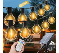 litogo 2 Pack Solar Festoon Lights Outdoor with Remote, 25+2 Bulbs Solar String Lights Outdoor Garden Dimmable, 30Ft/9M 8 Modes Timer Patio Light for Outside Wedding Backyard Party Camping