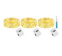 Litogo 3 Modes Small Fairy Lights Battery Operated, 3 Pack 2M 20 LED String Lights Battery Powered, IP65 Waterproof Mini Silver Wire Lights for Jars Christmas Bedroom Party Indoors Outdoor, Warm White