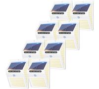 litogo [8 Pack White Frame 140LED Solar Security Lights Outdoor, Solar Motion Sensor Lights 270ºWide Angle Waterproof Solar Powered Durable Wall Lights Outside 3 Modes