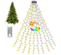 litogo Christmas Tree Lights 2m * 10 Lines Mains Powered, Warm White + Multicolor 2 in 1 Fairy Lights 200 LED for 5-9ft Christmas Tree, Easy to Install Tree Decoration String Light for Indoor/Outdoor