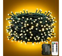 litogo Fairy Lights Battery Operated with Remote, 5M 50LED Timer Christmas String Lights Battery Powered, 8 Mode Waterproof Outdoor Xmas Light for Outside Tree Garden Indoor Decor, Warm White