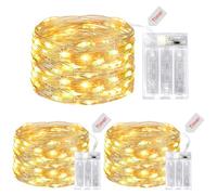 litogo Fairy Lights Battery Operated with Timer, [3 Packs/5M/50 LED] Copper Wire Micro LED String Lights Indoor, Warm White Hanging Twinkle Lights for Bedroom Christmas Party Wedding DIY Decoration
