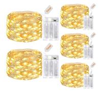 litogo Fairy Lights Battery Operated with Timer, [5 Packs/5M/50 LED] Copper Wire Micro LED String Lights Indoor, Warm White Hanging Twinkle Lights for Bedroom Christmas Party Wedding DIY Decoration