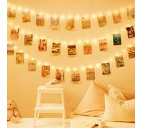 litogo Photo Clip String Lights with Timer, 10M 100LED Peg Fairy Lights Battery Operated with 60 Clips, Indoor Polaroid Hanging Picture Display for Bedroom Wedding Party Christmas Decor