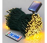 litogo Solar Fairy Lights Outdoor Garden String with Remote & Timer, 40ft/12m 120 LED Solar Powered Tree Lights Waterproof, 8 Modes for Garden, Camping, Wedding, Party, Christmas, Halloween Decoration