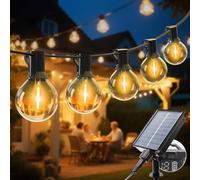 litogo Solar Festoon Lights Outdoor, 10M/32.81FT 8 Lighting Modes Solar Lights Outdoor Garden, 12+1 LED Waterproof Warm White String Lights for Garden, Party, Pergola, Backyard, Gazebo