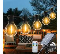 litogo Solar Festoon Lights Outdoor with Remote, 13 M Garden String Lights Solar Powered, 15+1 LED G40 Bulbs, Waterproof Patio Hanging Lights for Party, Pergola, Backyard, Gazebo (Warm White)